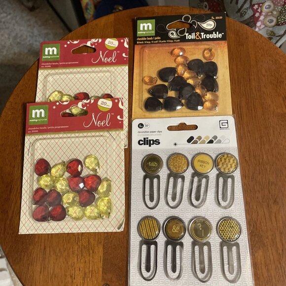 Making Memories Noel & Toil & Trouble Chandelier Beads & Paper Clips Bundle - Picture 1 of 4